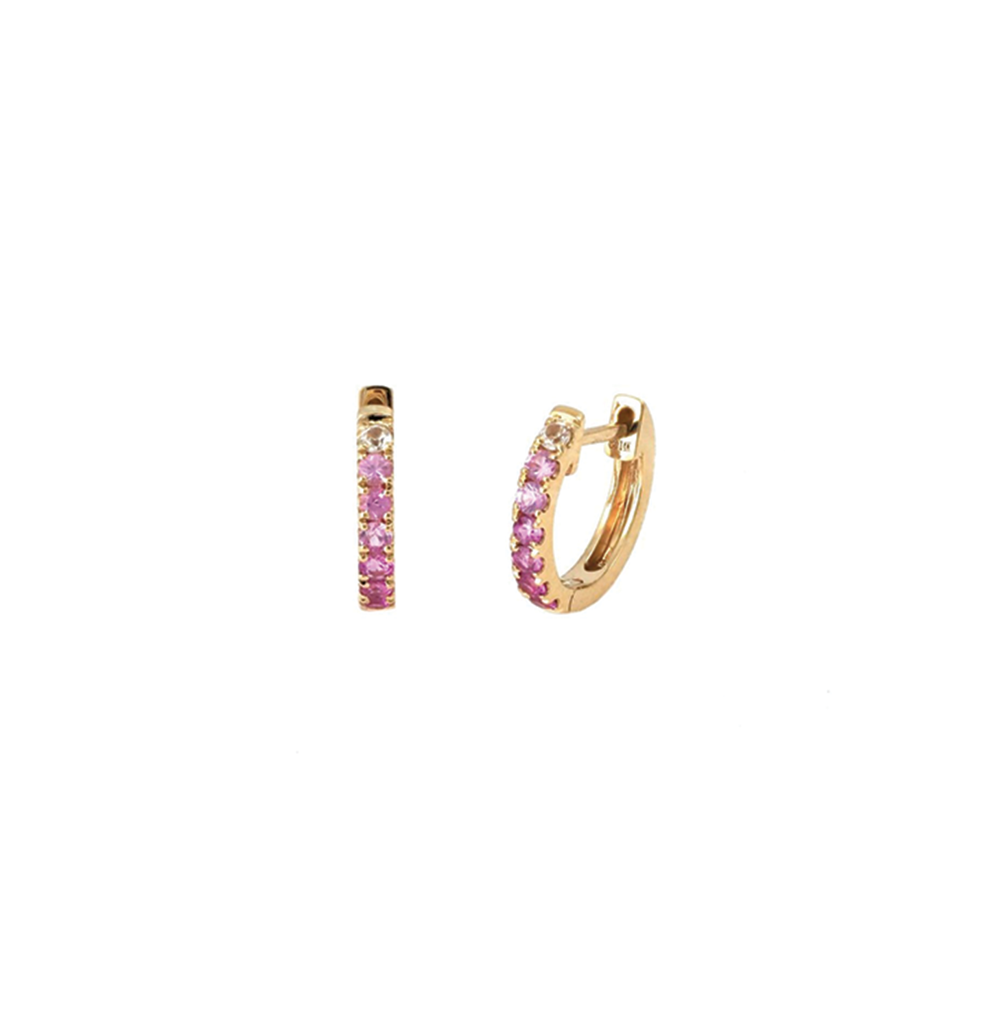 pink sapphire huggies