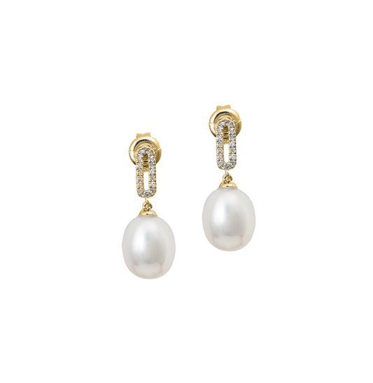 pearl & diamond earrings