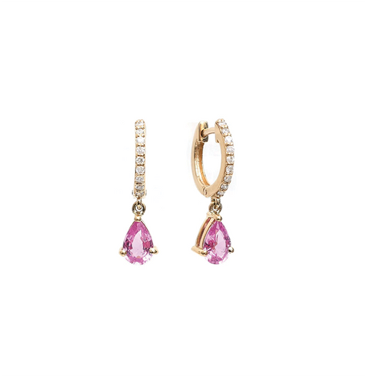 diamond & pink sapphire drops