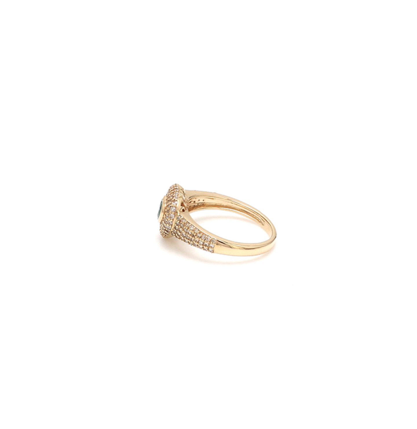 emerald heart pinky ring