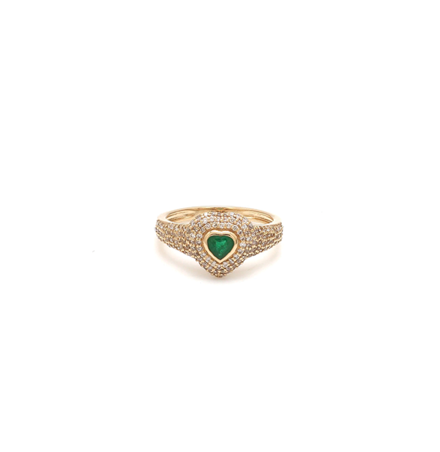 emerald heart pinky ring