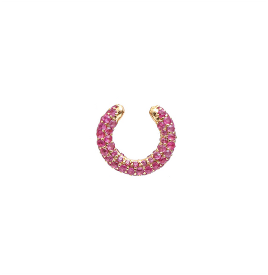 pink sapphire micropave earcuff