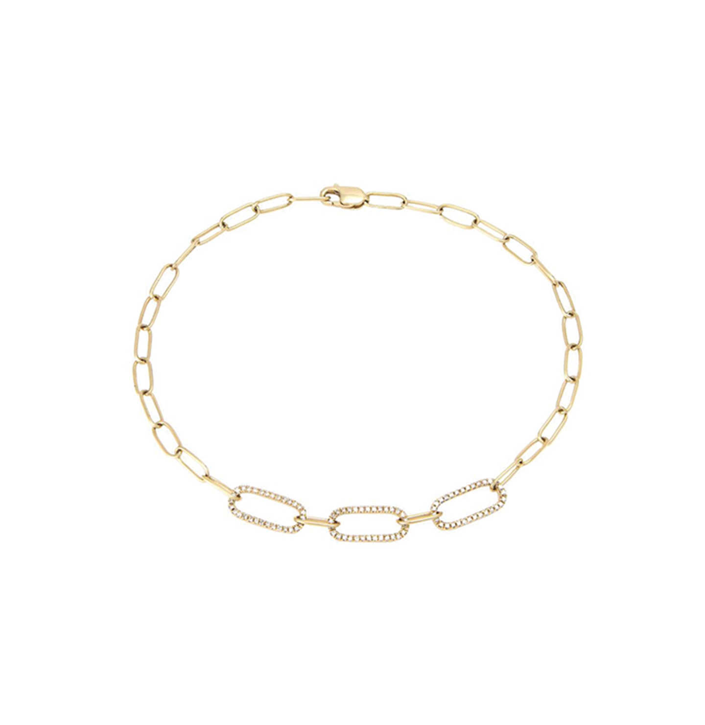 diamond paperclip bracelet