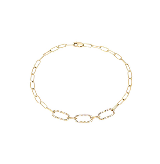 diamond paperclip bracelet