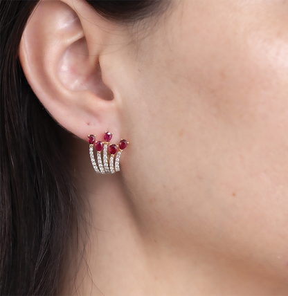 ruby & diamond earrings