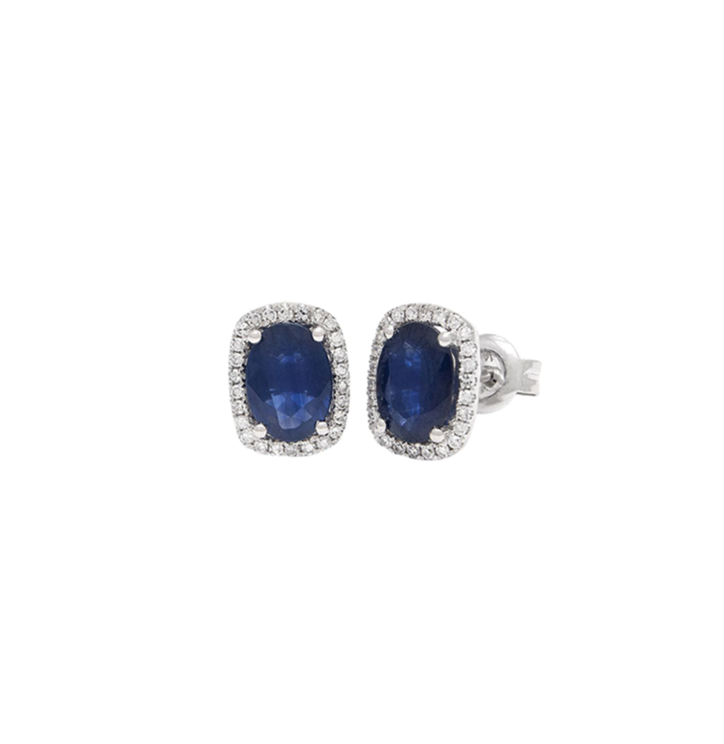 sapphire & diamond studs